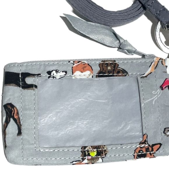 Vera Bradley Dog Show Zip ID and Lanyard Gray - Picture 4 of 5